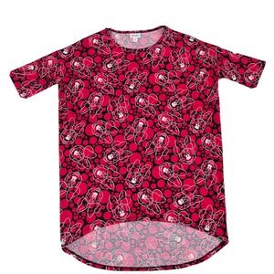 Disney LuLaRoe Irma XXS Minnie Mouse Disney Hi-low Short Sleeve Tunic Top Blouse